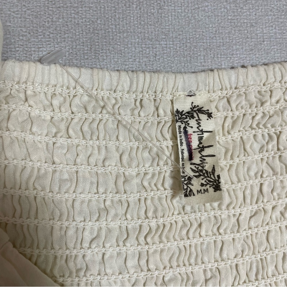 New Free People Ivory Cotton Embroidered Slip Dress Size M - Picture 6 of 11